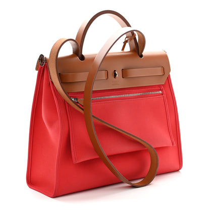 Hermes Toile Vache Hunter Herbag Zip 31 PM Rose Jaipur Natural 4 of 11
