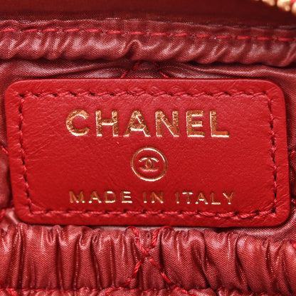 Chanel Caviar Quilted Small Curvy Pouch Cosmetic Case Dark Red 6 of 8