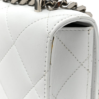 Alexander McQueen Lambskin Quilted Graffiti Skull Knuckle Crossbody White 15 of 15