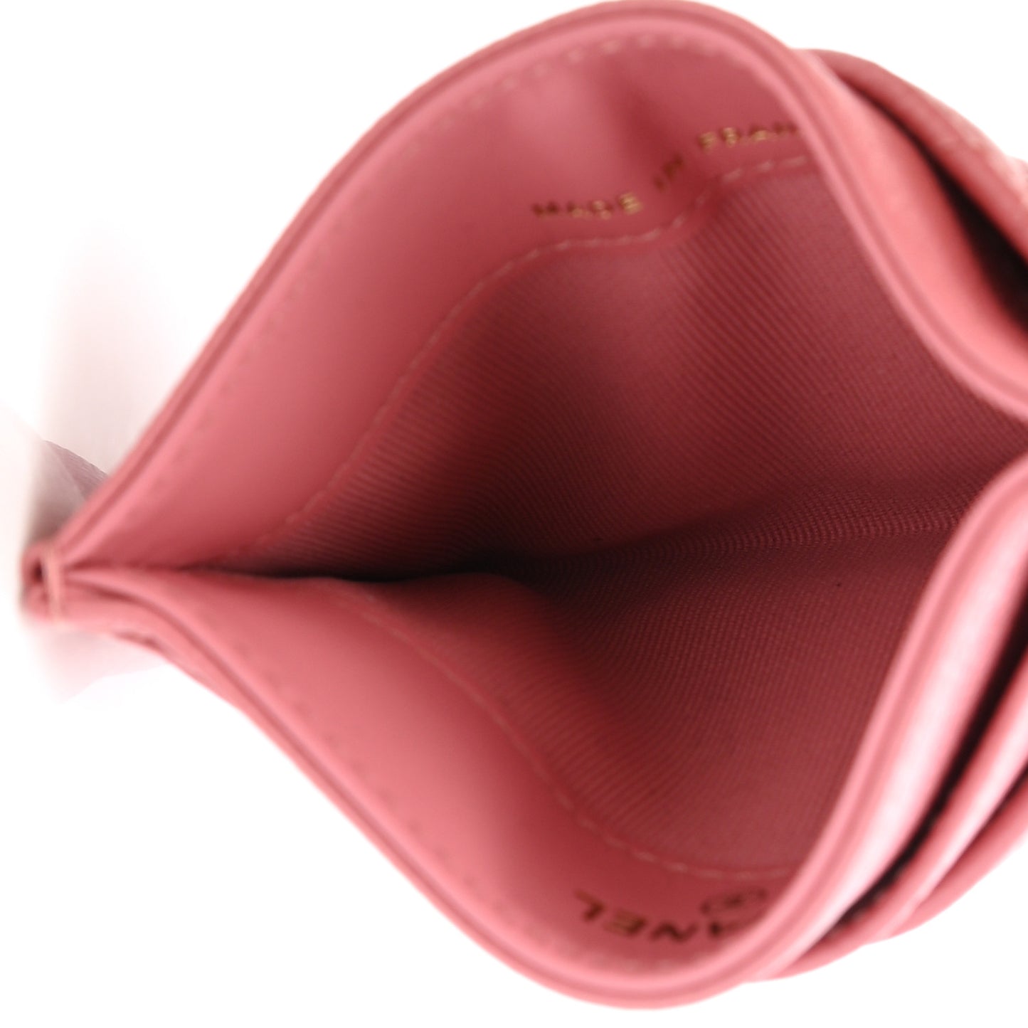 Caviar Quilted Card Holder Dark Pink