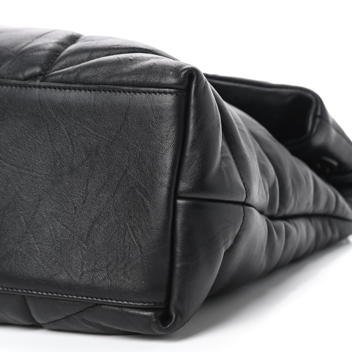 Saint Laurent Calfskin Quilted Medium Loulou Puffer Monogram Chain Satchel Black 9 of 9