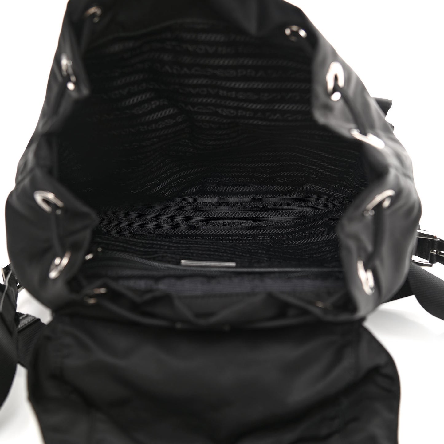 Tessuto Nylon Saffiano Small Backpack Black