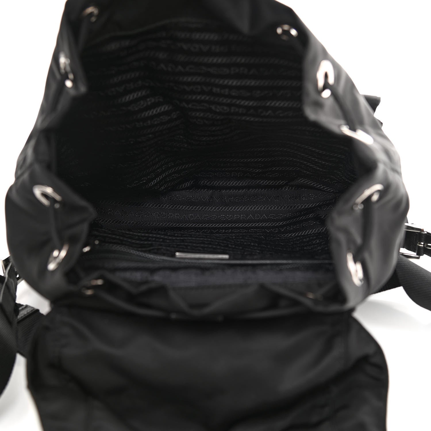 Prada Tessuto Nylon Saffiano Small Backpack Black 4 of 9