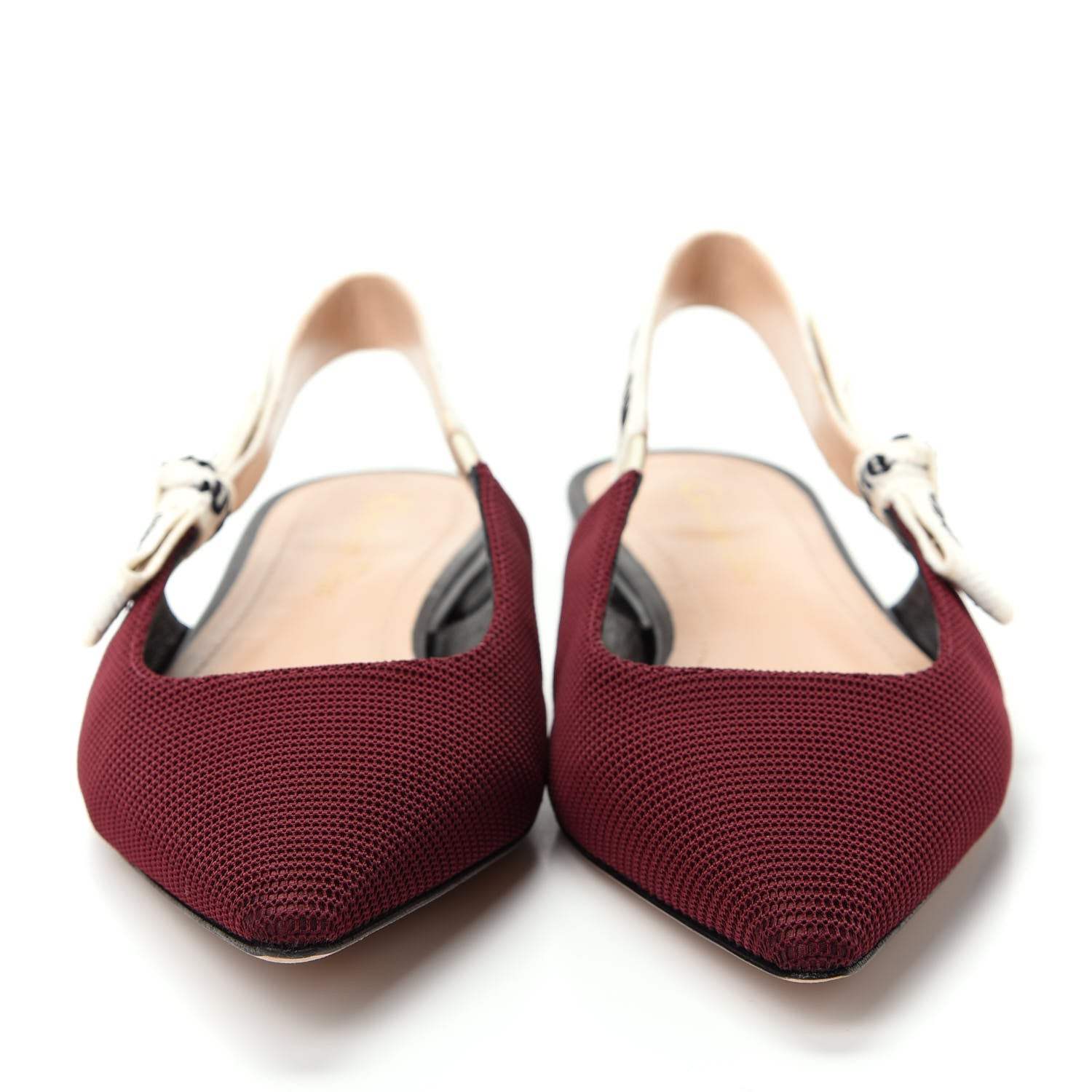 Christian Dior Technical Canvas Ribbon J Adior Sling-Back Ballet Flats 38.5 Rouge Black 2 of 11