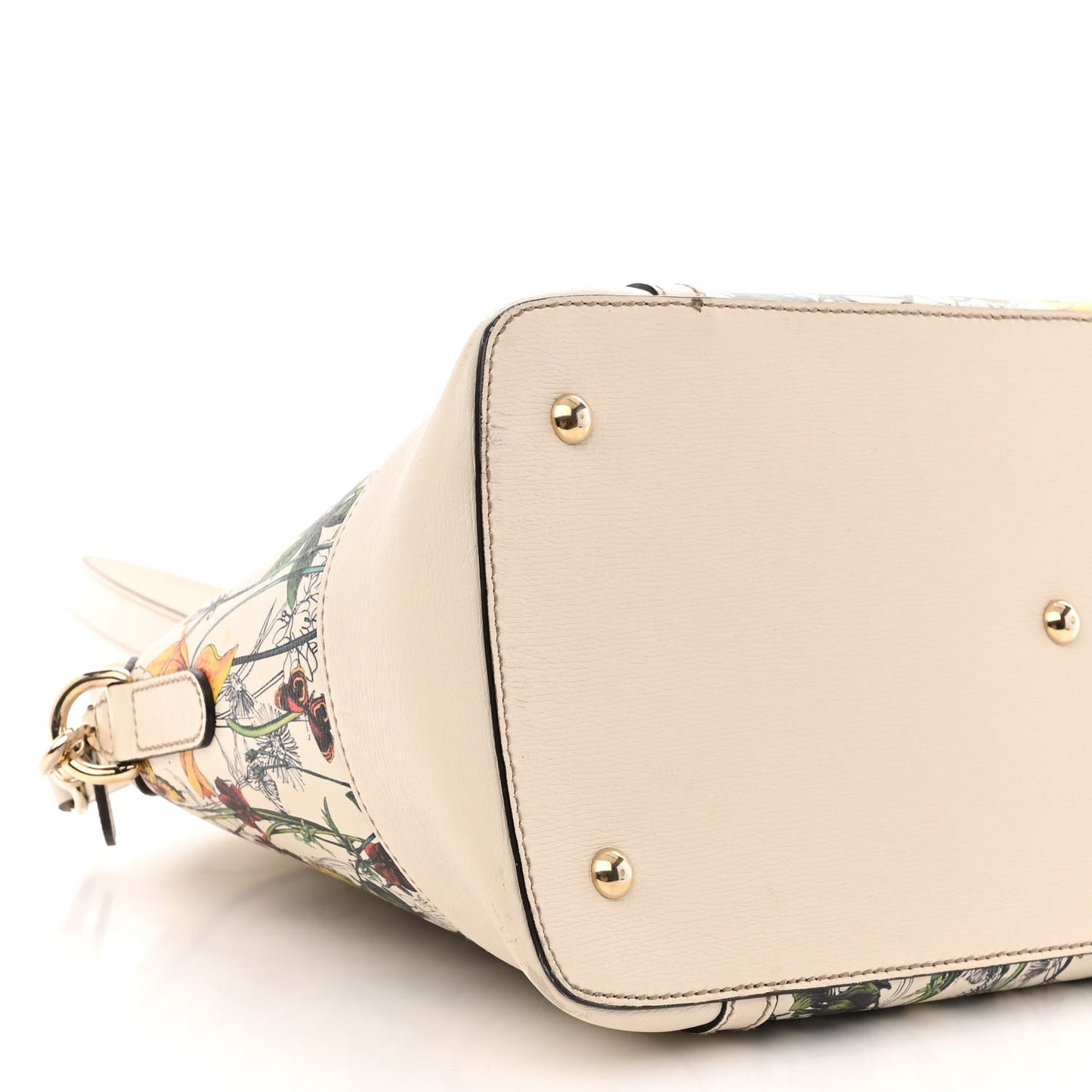 Canvas Flora Infinity Medium Nice Top Handle Dome Bag White