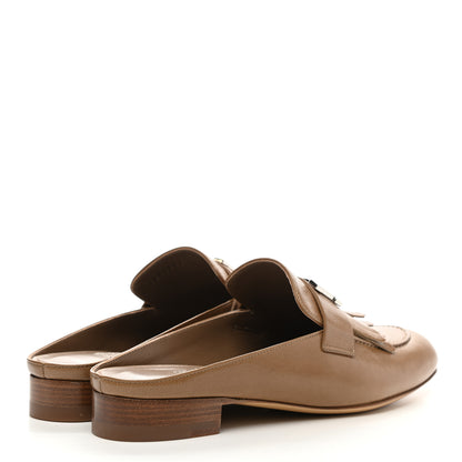 Hermes Goatskin Rivoli Mules 37.5 Havane 4 of 9