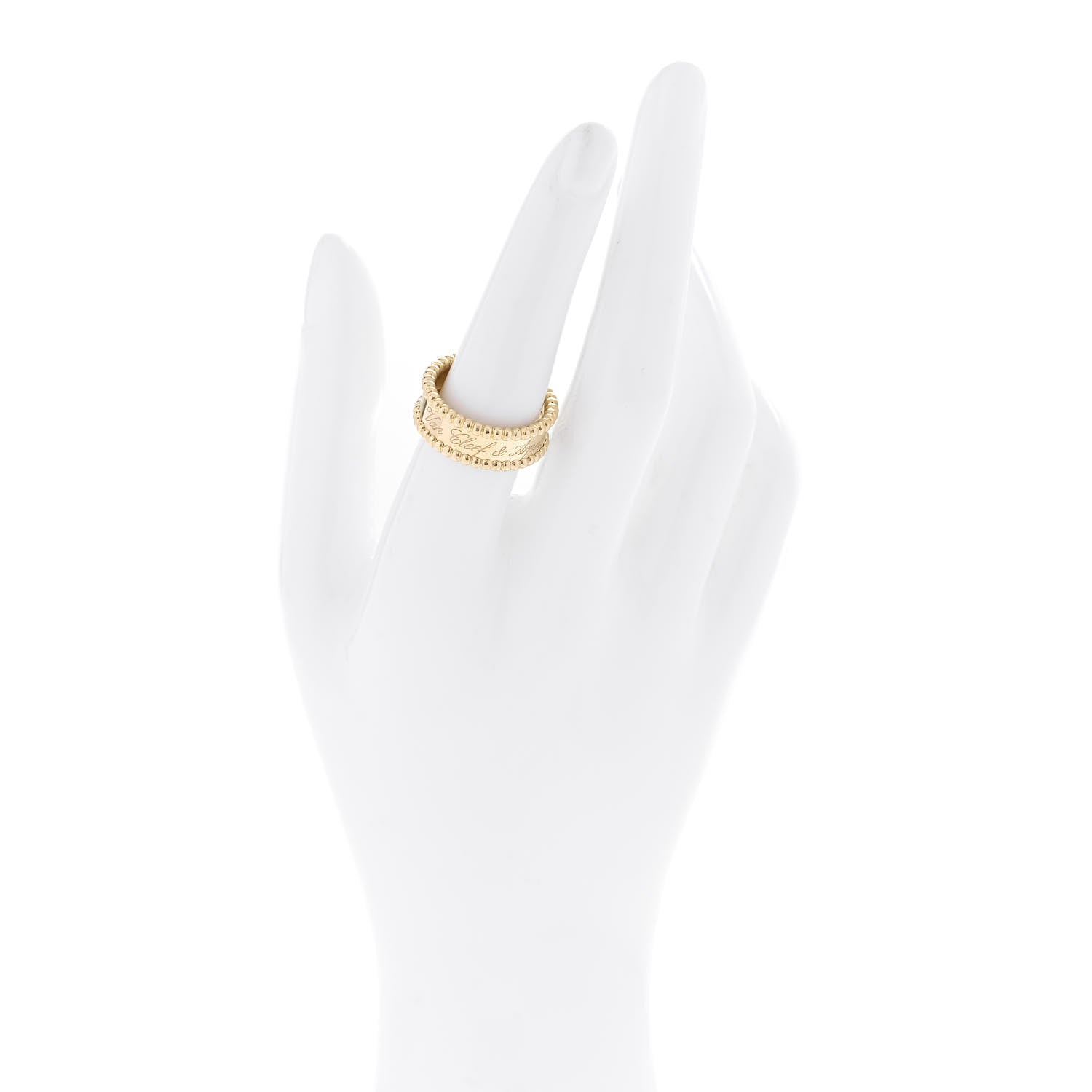 Van Cleef & Arpels 18K Yellow Gold Perlee Signature Ring 54 7 2 of 5