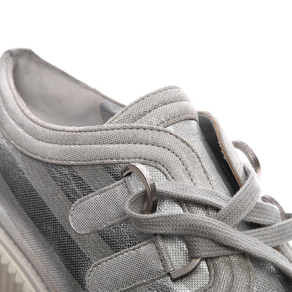 Chanel Lame Creeper Sneakers 38 Silver Stripe 10 of 10