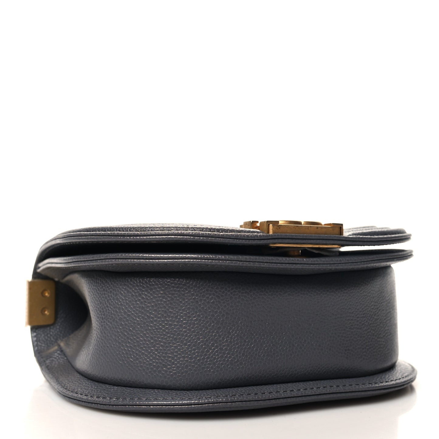 Caviar Quilted Small Boy Messenger Bag Dark Grey