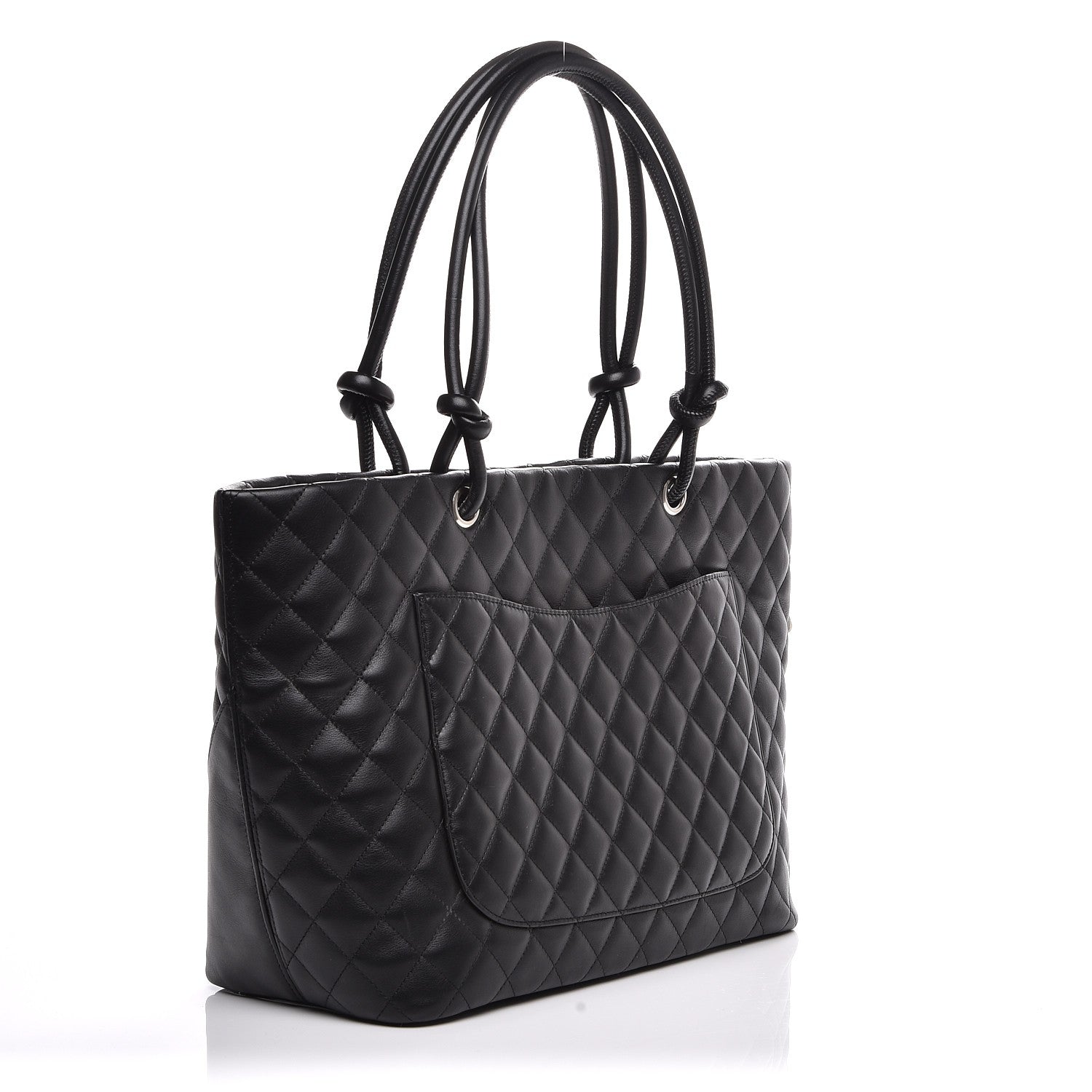 Chanel Calfskin Quilted Large Cambon Tote Black White 3 of 8