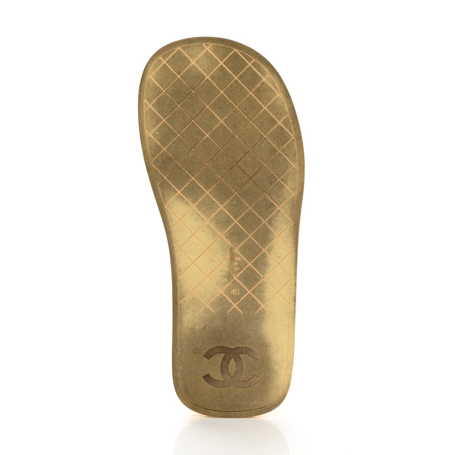 Chanel Lambskin CC Thong Sandals 40 Yellow 16 of 17