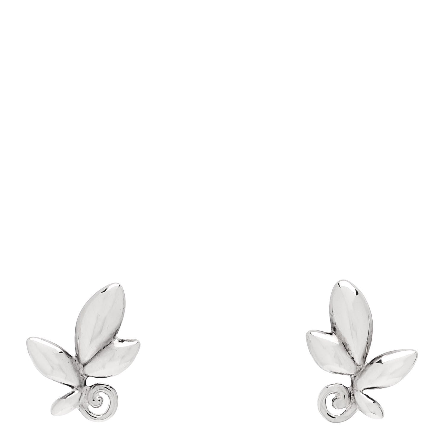 Tiffany Sterling Silver Paloma Picasso Olive Leaf Earrings 1 of 5