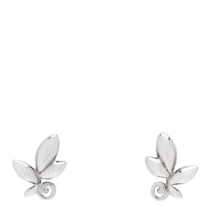 Tiffany Sterling Silver Paloma Picasso Olive Leaf Earrings 1 of 5