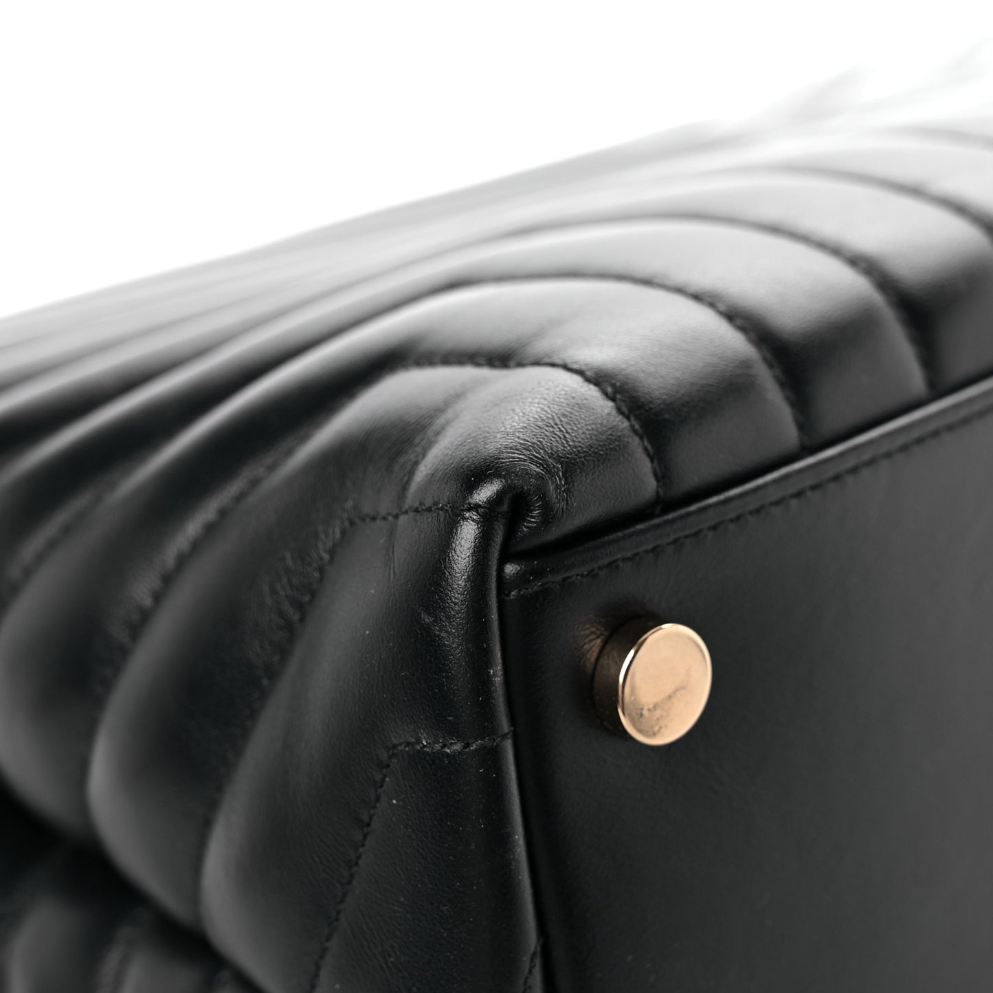 Calfskin Y Quilted Monogram Large Loulou Chain Satchel Black