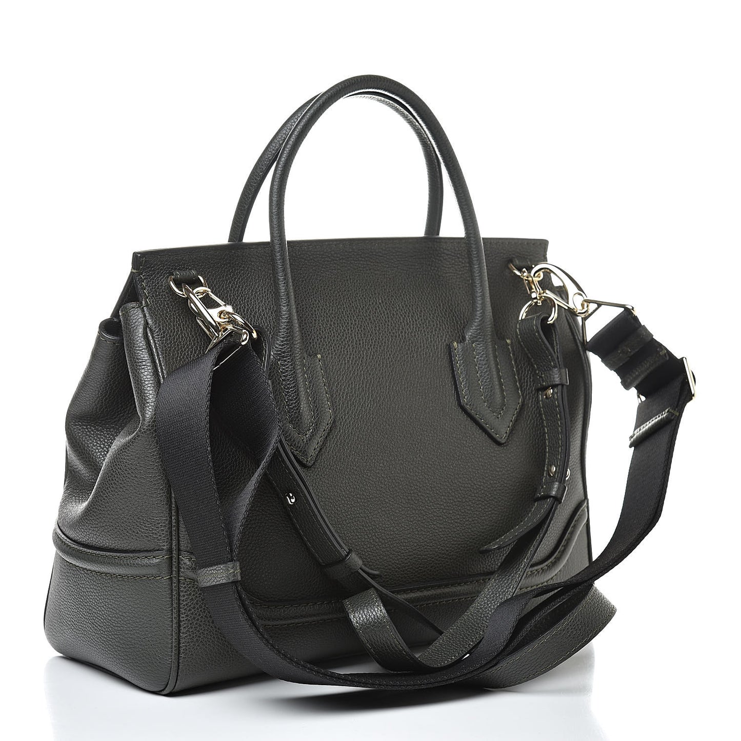Calfskin Large Palazzo Empire Bag Verde Scuro Black