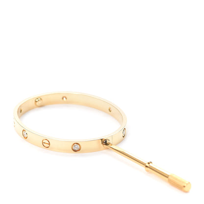 Cartier 18K Yellow Gold 6 Diamond LOVE Bracelet 17 4 of 6