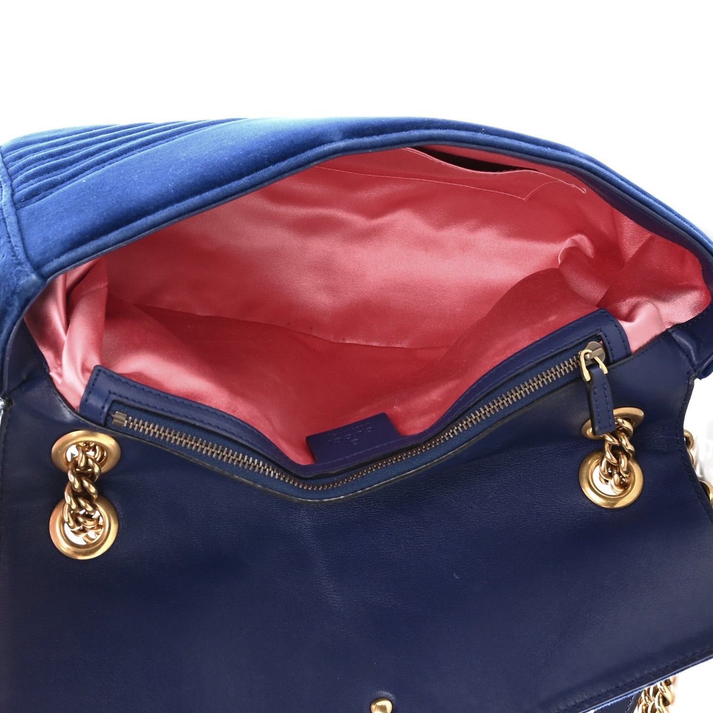 Velvet Matelasse Medium GG Marmont Shoulder Bag Cobalt Blue