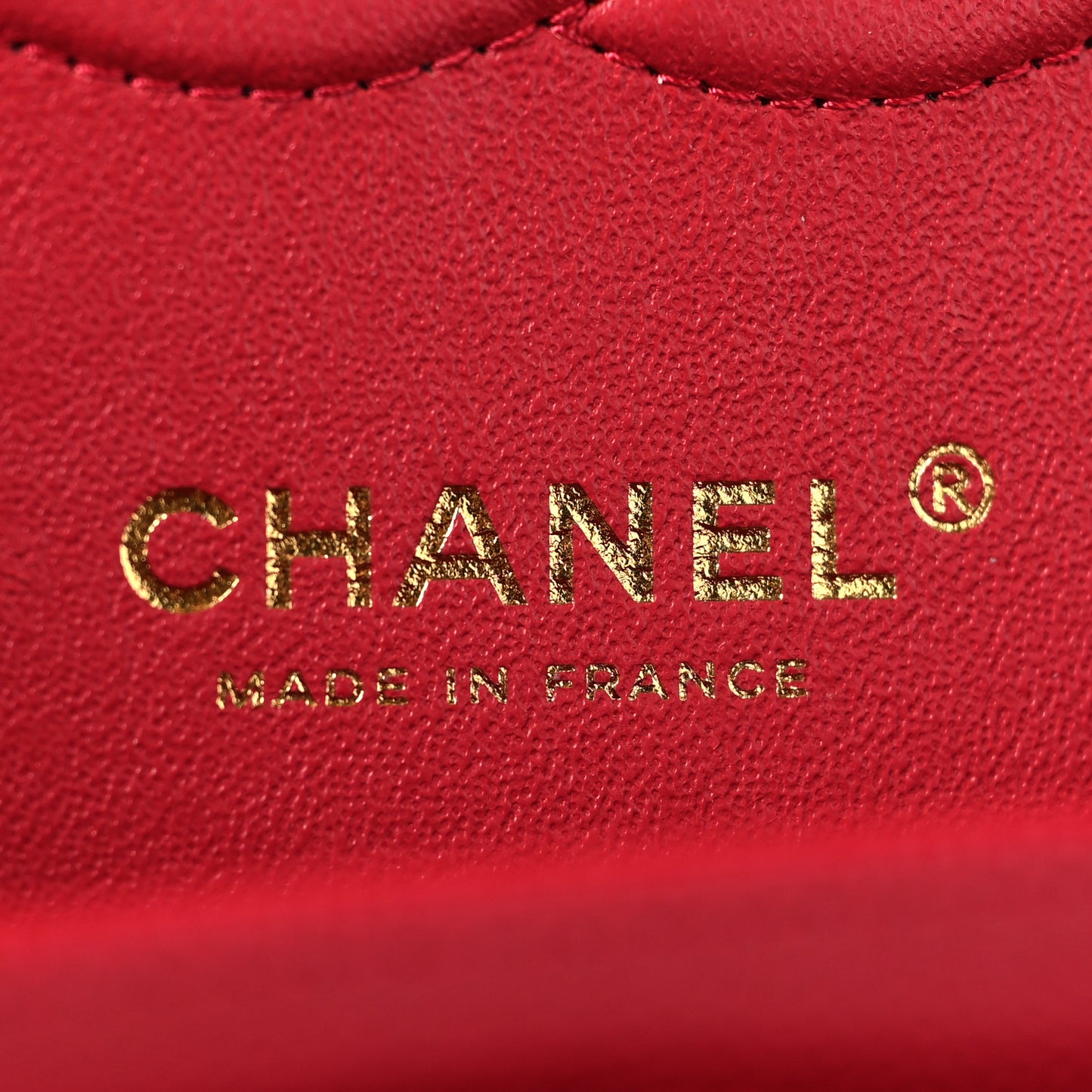 Caviar Chevron Quilted Medium Double Flap Red