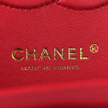 Chanel Caviar Chevron Quilted Medium Double Flap Red 6 of 10