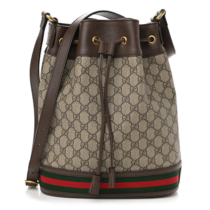 Gucci GG Supreme Monogram Web Ophidia Bucket Bag Brown 1 of 16