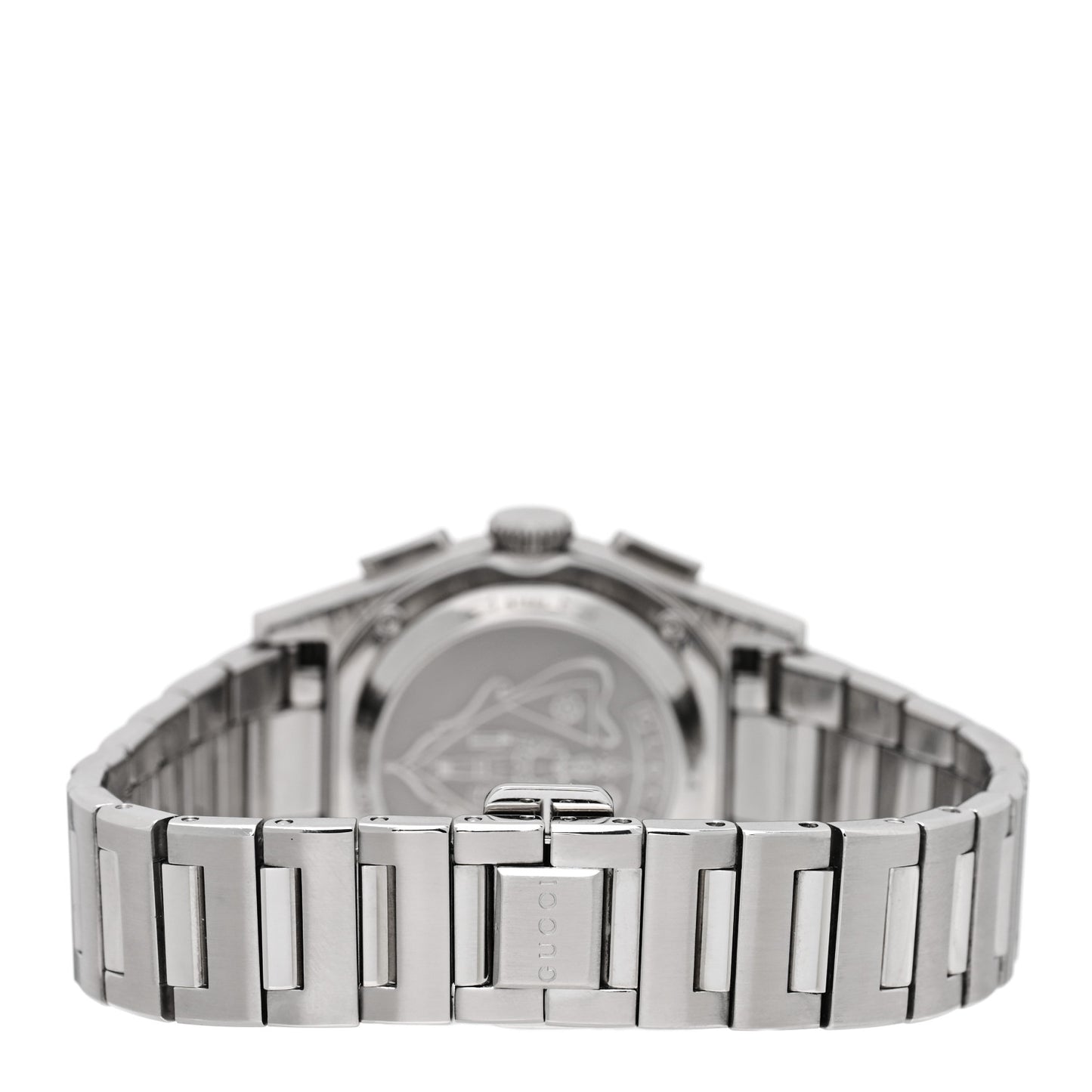 Stainless Steel Diamond Bezel Black Mother of Pearl 34mm Pantheon Chronograph Quartz Watch