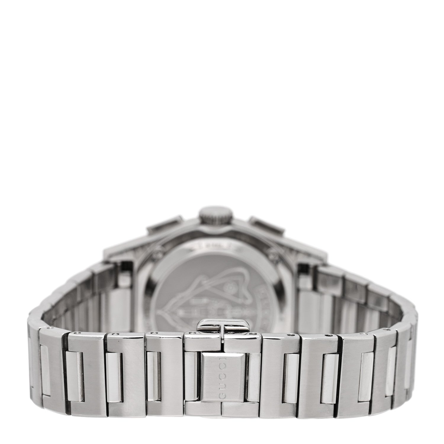 Gucci Stainless Steel Diamond Bezel Black Mother of Pearl 34mm Pantheon Chronograph Quartz Watch 3 of 4