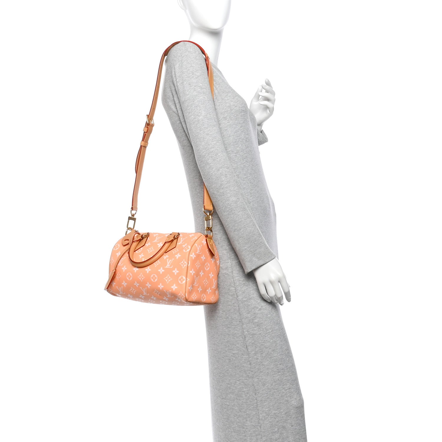 Louis Vuitton Calfskin Monogram Speedy P9 Bandouliere 25 Summer Peach 2 of 11