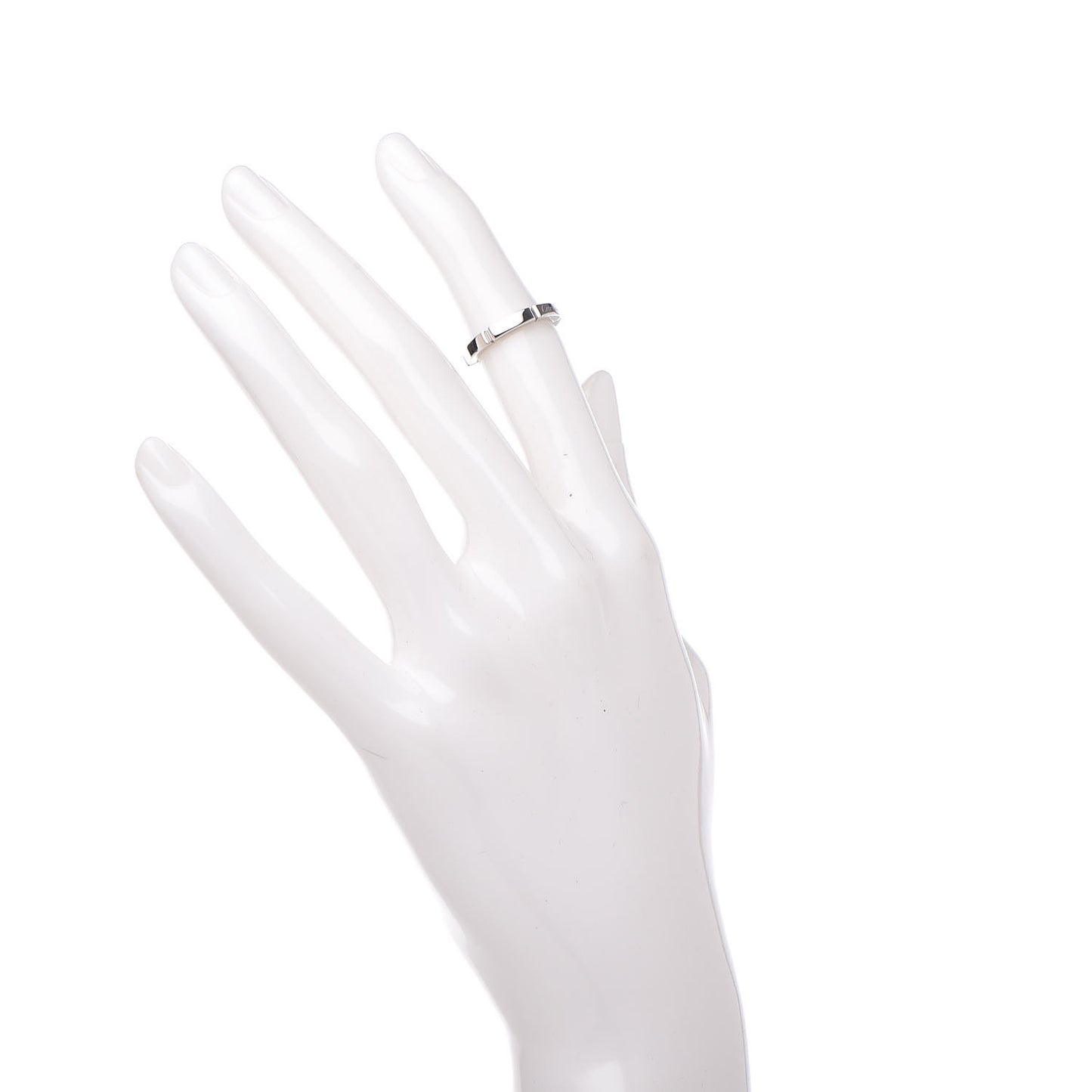 18K White Gold 2.5mm Maillon Panthere Wedding Band Ring 46 3.75