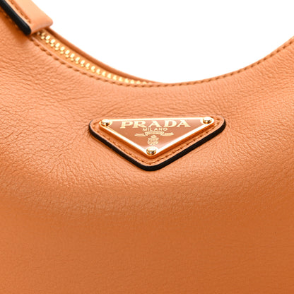 Prada Soft Calfskin Medium Aimee Shoulder Bag Amber 7 of 9