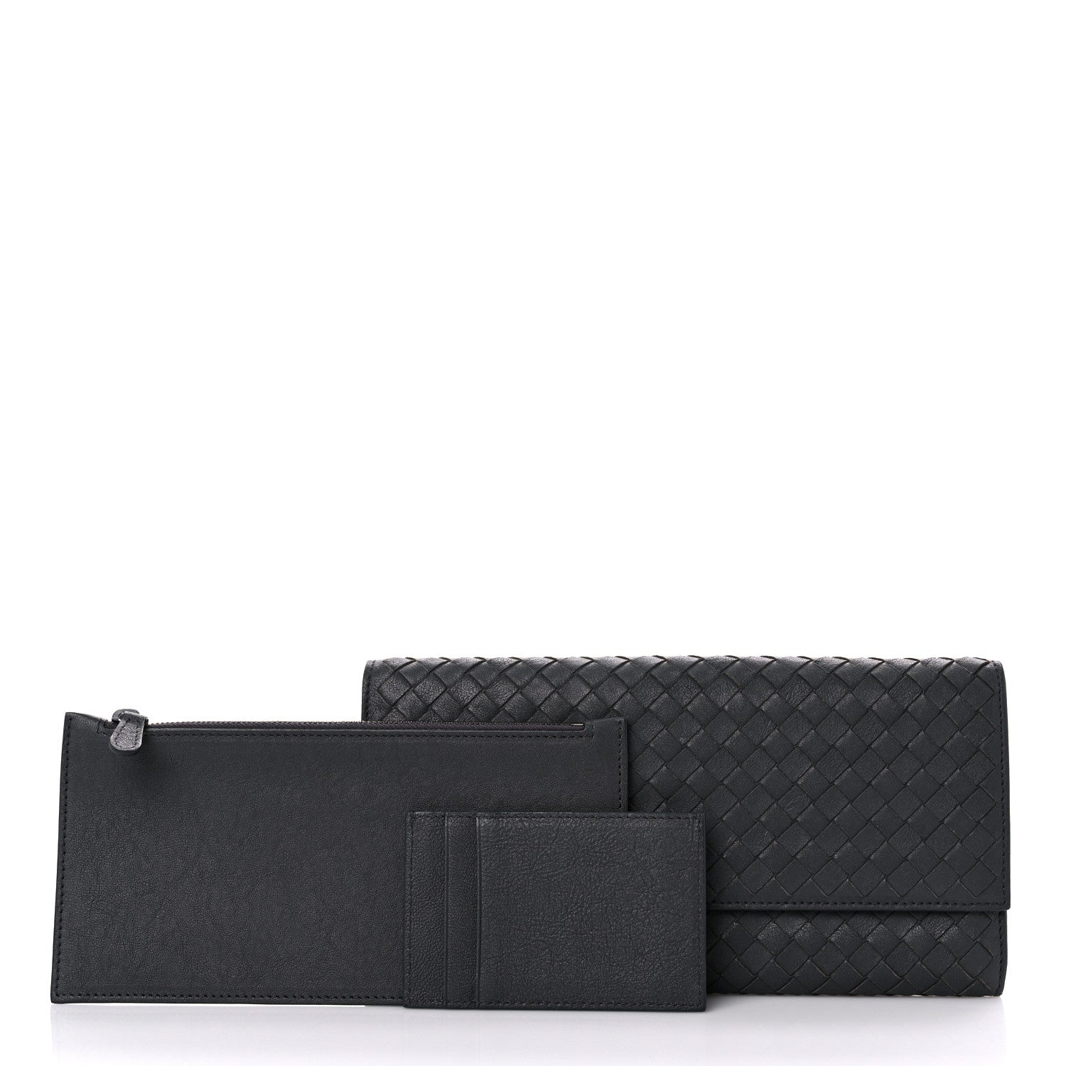 Bottega Veneta Nappa Intrecciato Flap Wallet Grey 1 of 12