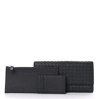 Bottega Veneta Nappa Intrecciato Flap Wallet Grey 1 of 12