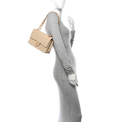 Chanel Lambskin Quilted Medium Double Flap Beige 2 of 10
