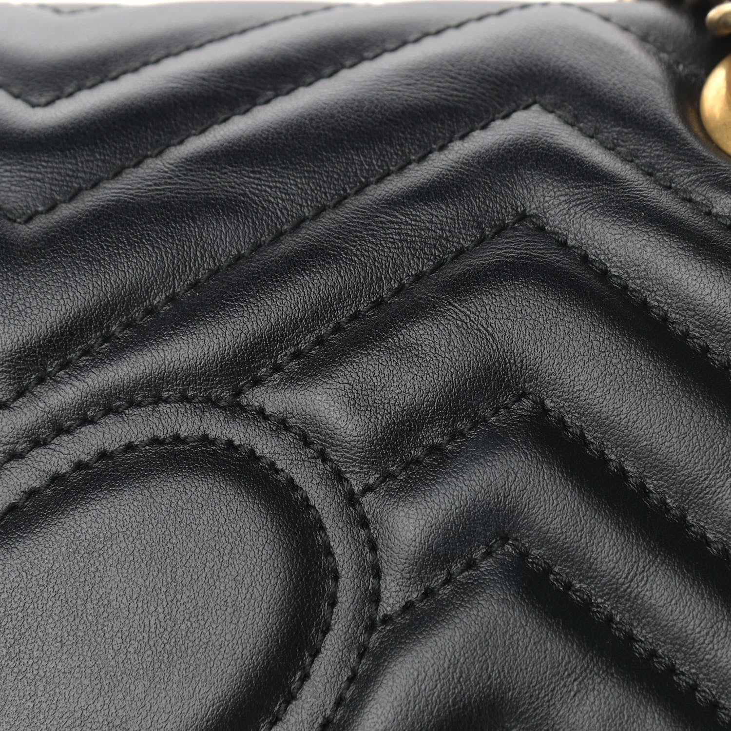Gucci Calfskin Matelasse Small GG Marmont Shoulder Bag Black 16 of 17