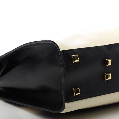 Valentino Garavani Nappa Striped Medium My Rockstud Frame Bag Black Light Ivory 6 of 12