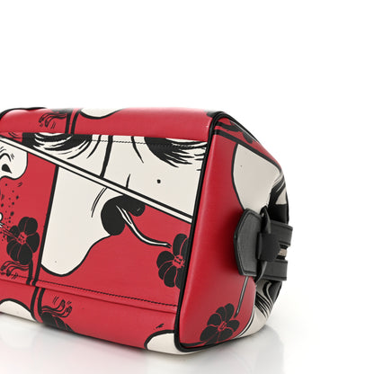 Prada Grace Lux Comic Print Bowler Bag Fuoco Black 10 of 11