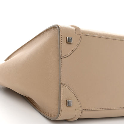 Celine Drummed Calfskin Mini Luggage Dune 8 of 10
