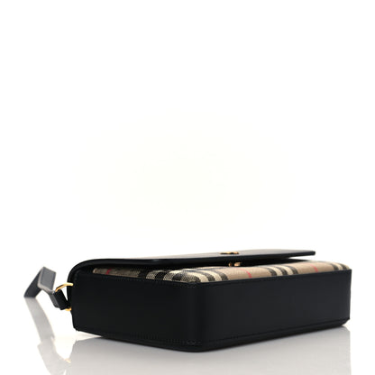 Burberry Calfskin Vintage Check New Hampshire Bag Black 4 of 9