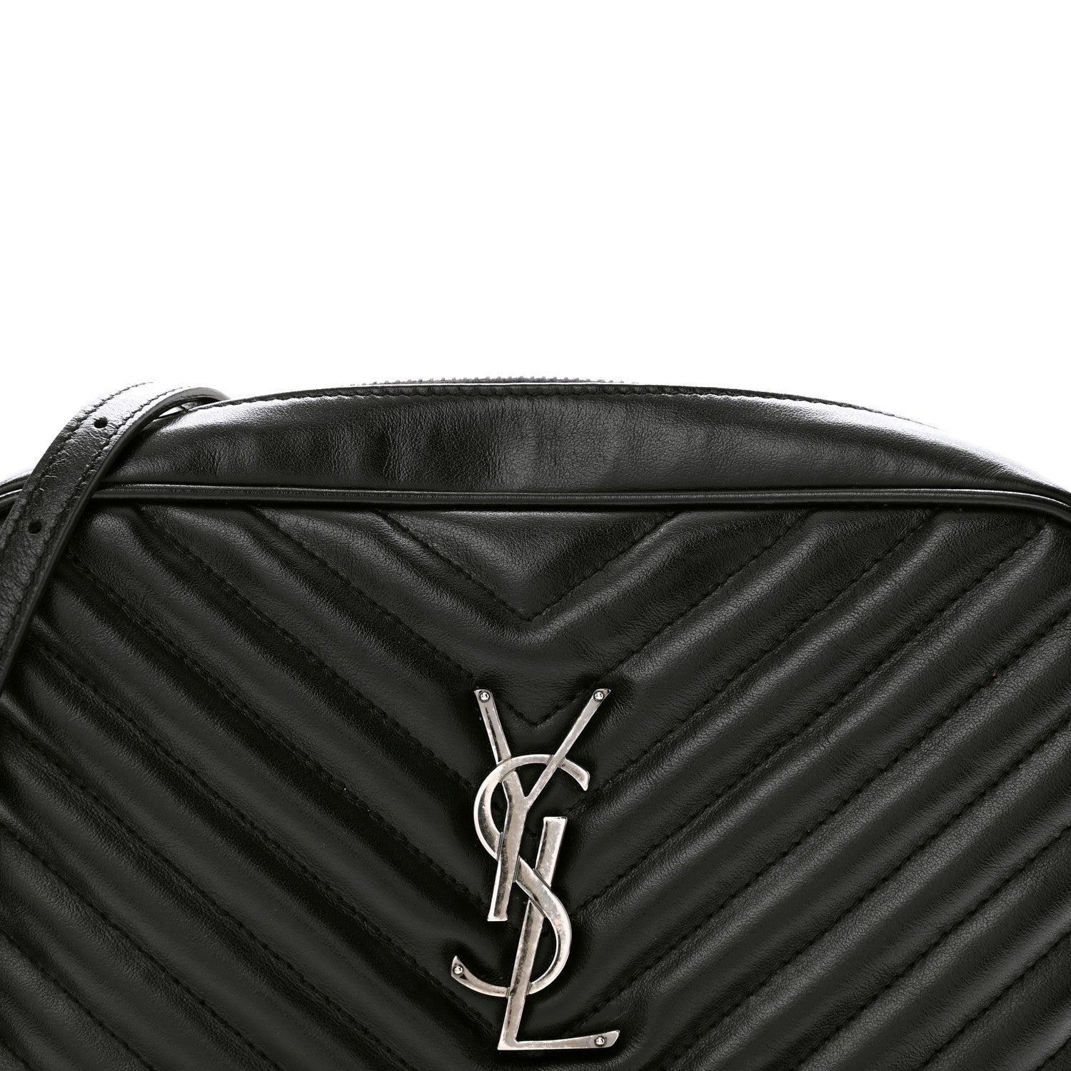 Saint Laurent Calfskin Matelasse Monogram Lou Camera Bag Black 8 of 13
