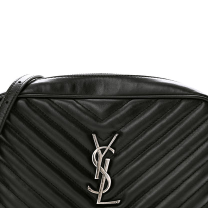 Saint Laurent Calfskin Matelasse Monogram Lou Camera Bag Black 8 of 13