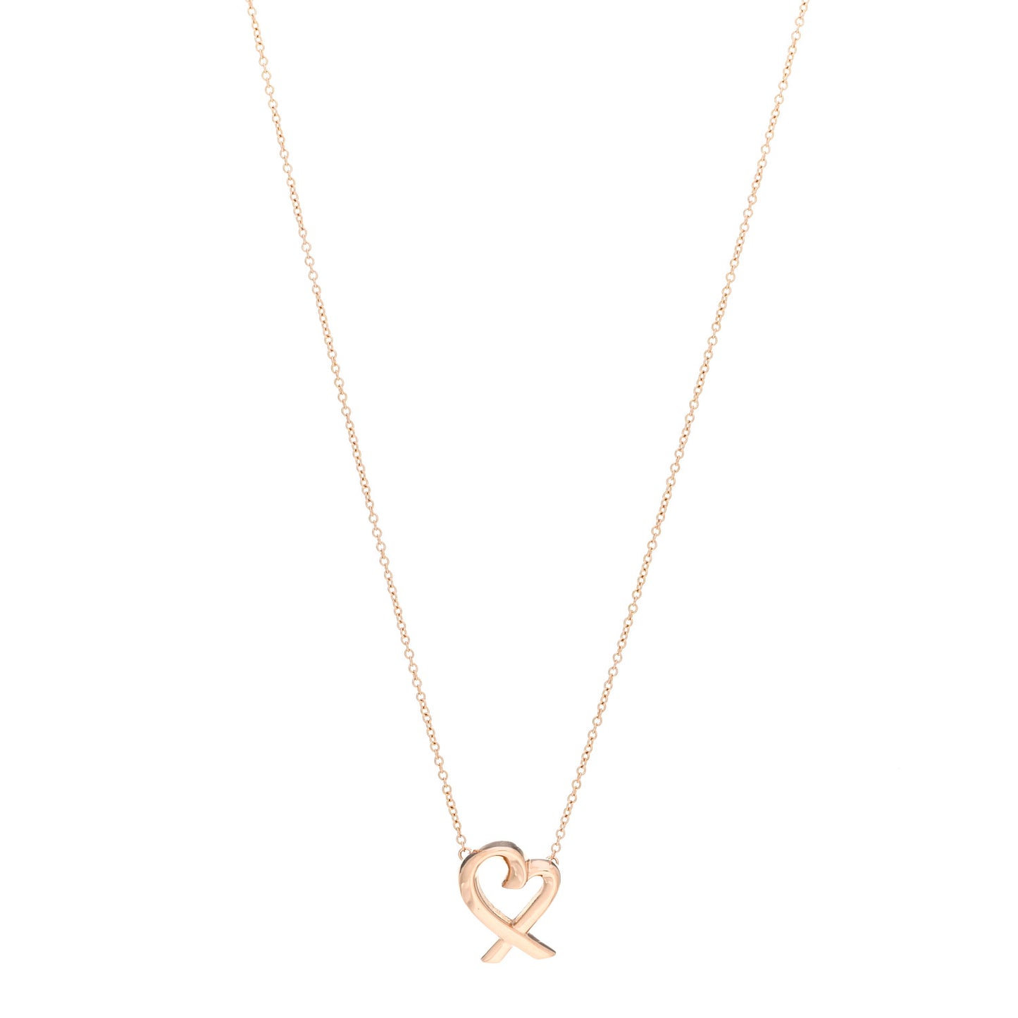 18K Rose Gold Small Paloma Picasso Loving Heart Pendant Necklace