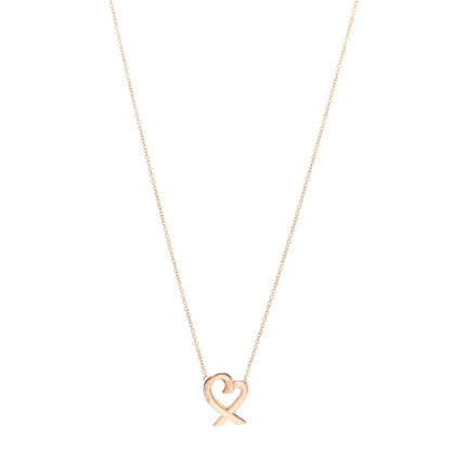 Tiffany 18K Rose Gold Small Paloma Picasso Loving Heart Pendant Necklace 1 of 4