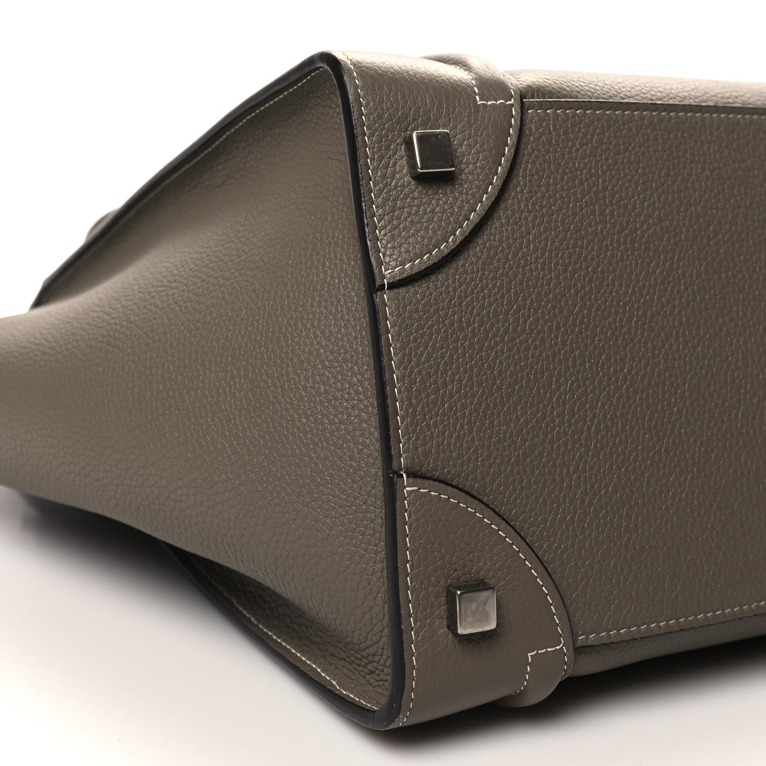 Celine Drummed Calfskin Mini Luggage Souris 8 of 9