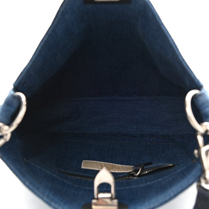 Valentino Garavani Denim Small Guitar Strap Rockstud Rolling Flip-Lock Messenger Bag Blue 5 of 7