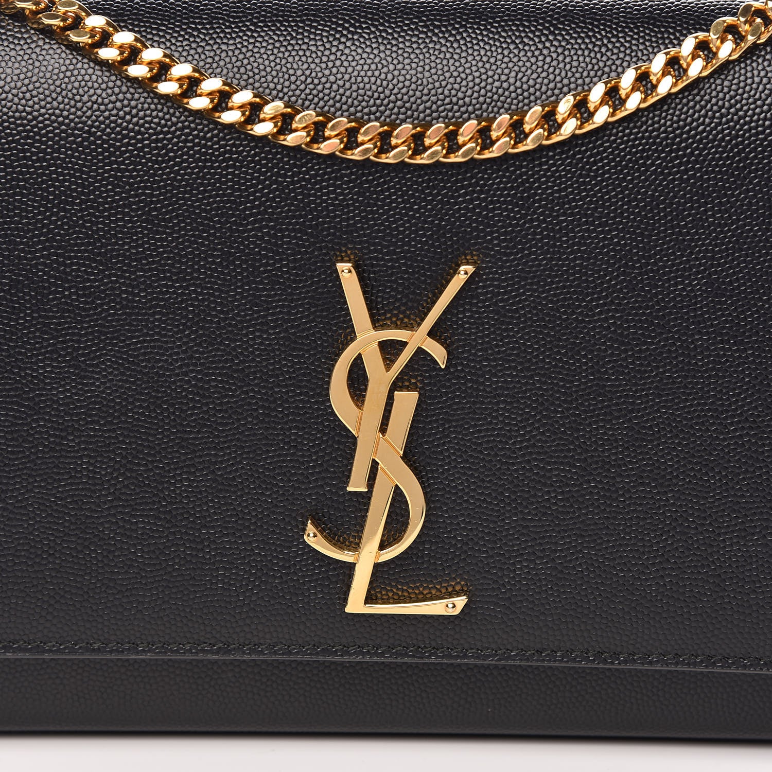 Saint Laurent Grain De Poudre Medium Classic Monogram Kate Satchel Black 10 of 10