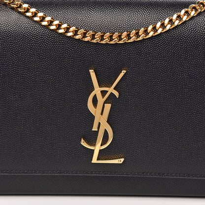 Saint Laurent Grain De Poudre Medium Classic Monogram Kate Satchel Black 10 of 10