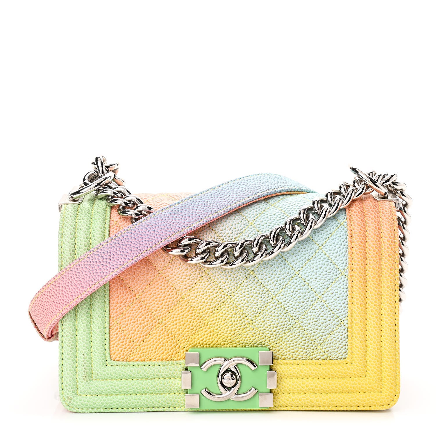 Chanel Caviar Quilted Small Cuba Rainbow Boy Flap Multicolor 1 of 10
