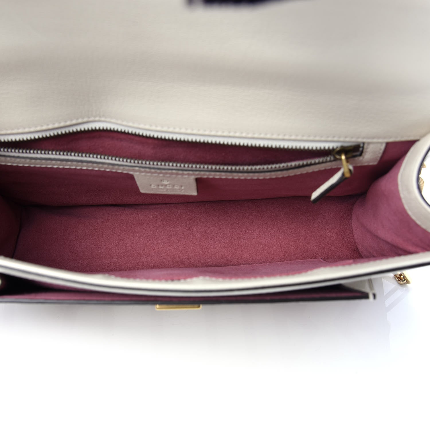 Gucci Calfskin Osiride Future Top Handle Bag Mystic White Hibiscus Red Black 5 of 12