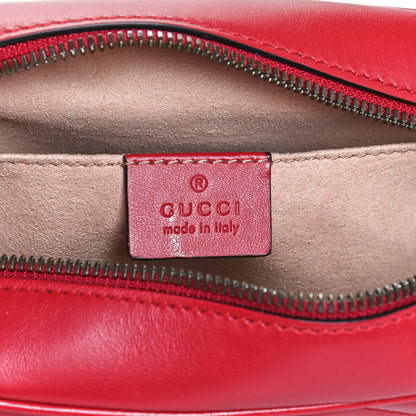 Gucci Calfskin Matelasse Small GG Marmont Chain Shoulder Bag Hibiscus Red 6 of 10