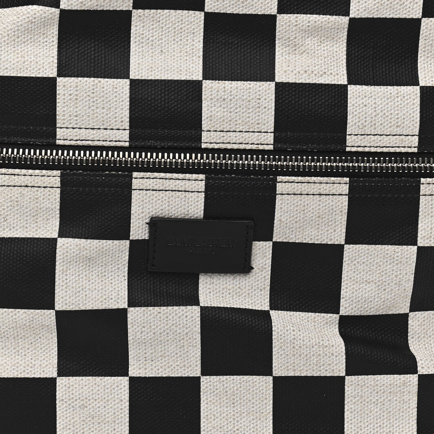 Saint Laurent Calfskin Checked Print Nuxx Backpack Black White 8 of 11