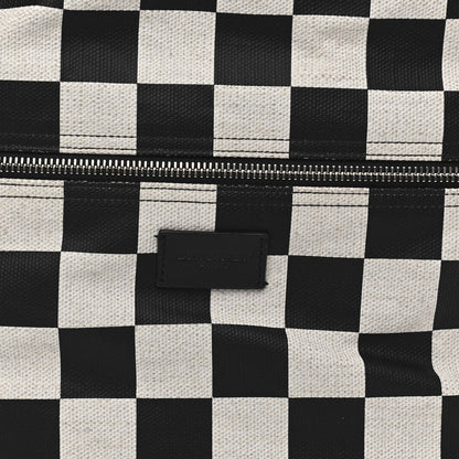 Saint Laurent Calfskin Checked Print Nuxx Backpack Black White 8 of 11